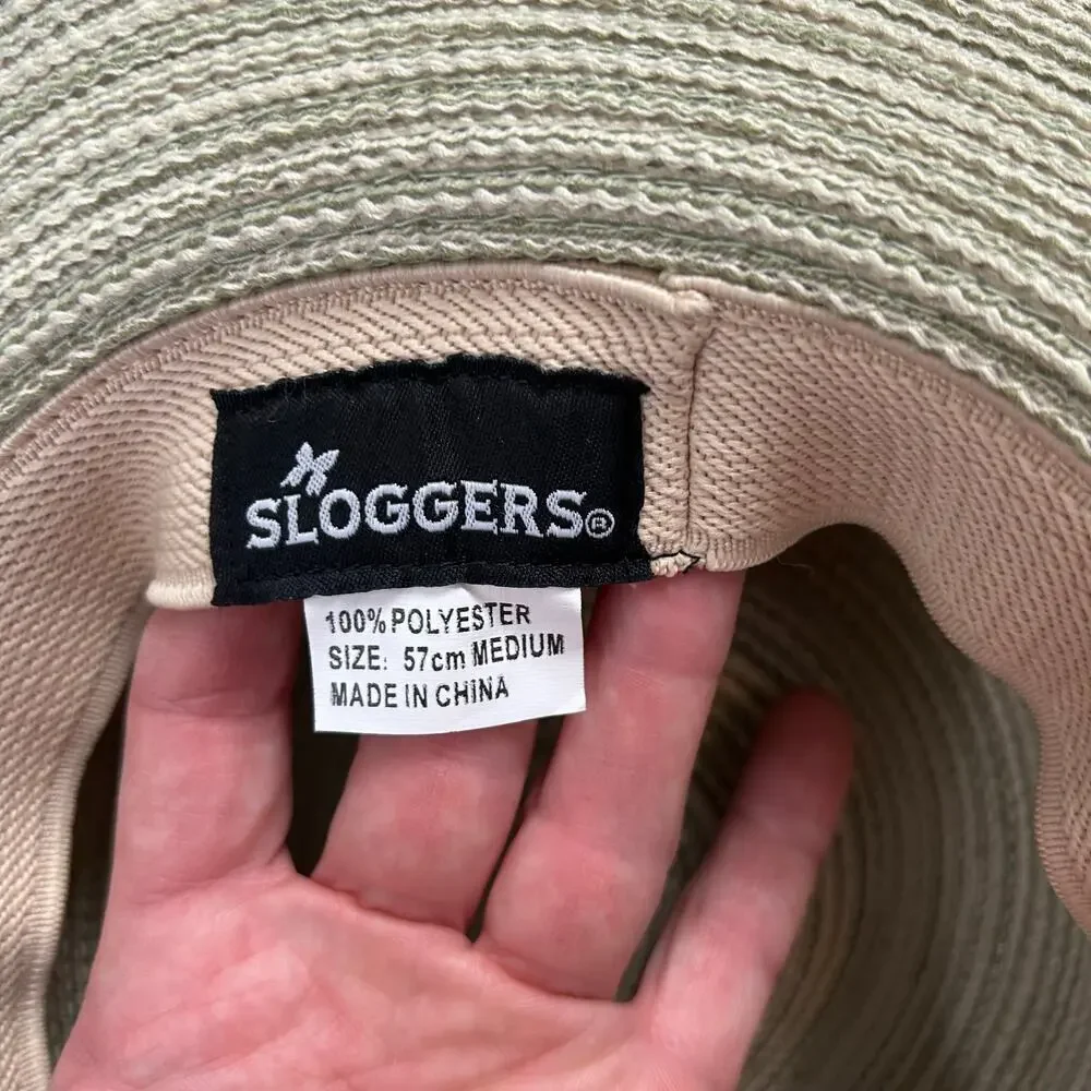 Sloggers Sun Hat Size Medium 22 Inches Wide Brim Woven Beach Vacation - Picture 3 of 6